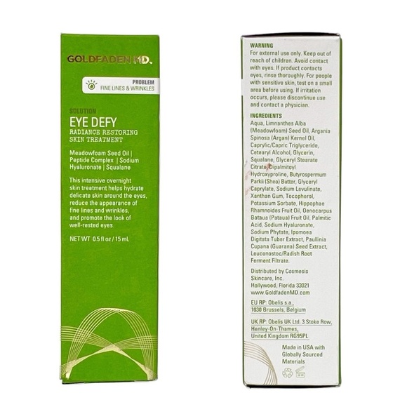 Goldfaden MD Eye Defy Radiance Restoring Treatment 0.5 fl oz / 15 mL New NWT - Picture 3 of 6
